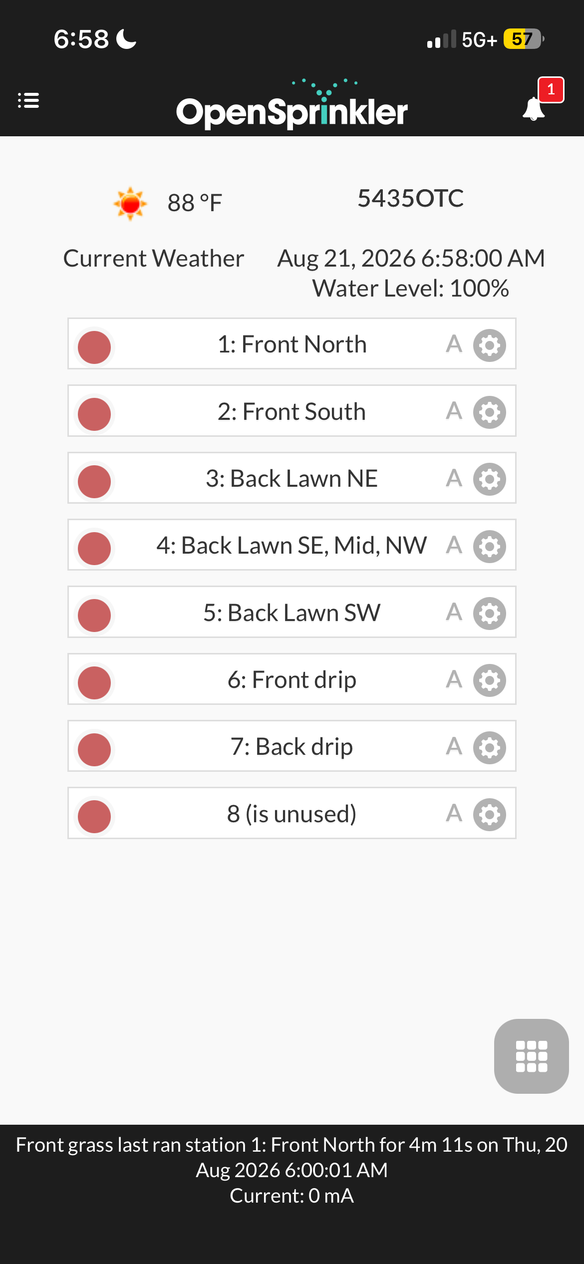 wifi sprinkler menu